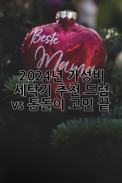 2024년 가성비 세탁기 추천: 드럼 vs 통돌이, 고민 끝!