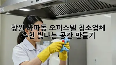 창원 사파동 오피스텔 청소업체 추천: 빛나는 공간 만들기