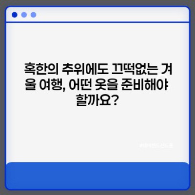 겨울철 여행 필수템: 추위를 녹이고 설렘을 더하는 완벽 준비!