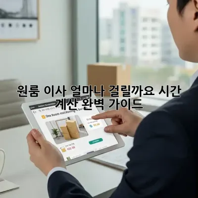 원룸 이사, 얼마나 걸릴까요? 시간 계산 완벽 가이드