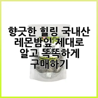향긋한 힐링, 국내산 레몬밤잎 제대로 알고 똑똑하게 구매하기 🌿