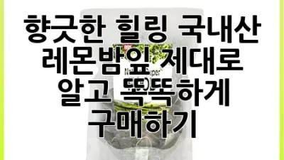 향긋한 힐링, 국내산 레몬밤잎 제대로 알고 똑똑하게 구매하기 🌿