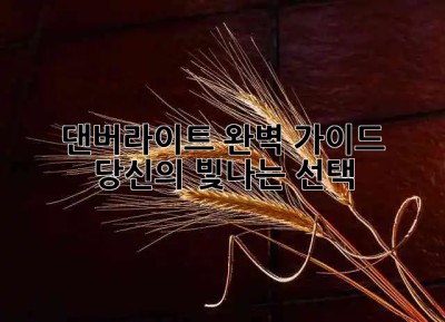 💎 댄버라이트 완벽 가이드: 당신의 빛나는 선택 ✨