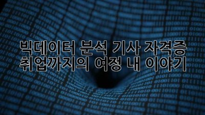 빅데이터 분석 기사 자격증, 취업까지의 여정: 내 이야기