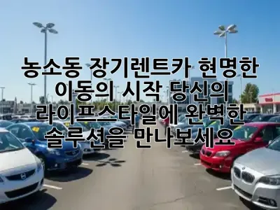 🚗 농소동 장기렌트카, 현명한 이동의 시작! 당신의 라이프스타일에 완벽한 솔루션을 만나보세요 ✨