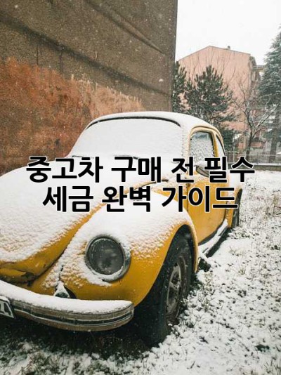 중고차 구매 전 필수! 세금 완벽 가이드